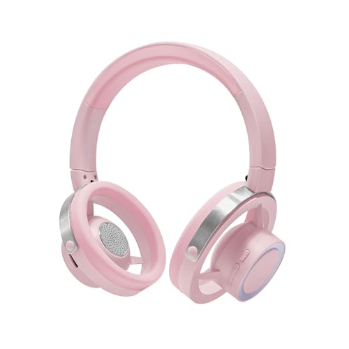Open-Ear Headphones, 20+ Hour Playtime, Immersive Sound, Wireless Bluetooth Headphones for School, Work, Travel&Daily Use,Pink - color: Pink