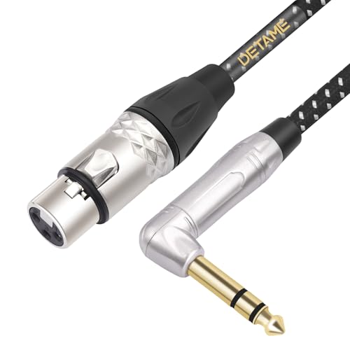 1FT Balanced XLR Female to Right Angle 1/4 TRS Mixer Cable,Right Angle 6.35mm to 3pin XLR Female Audio Cable for Microphone Mixer Amplifier - size: 1Feet