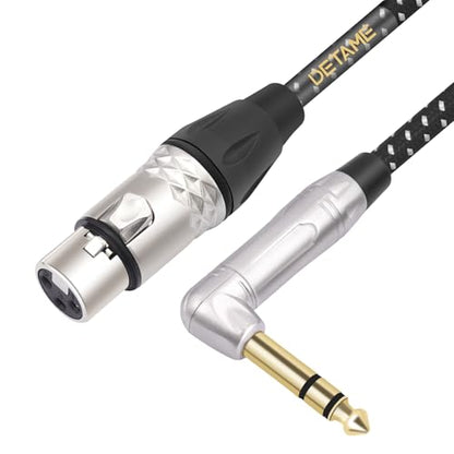 1FT Balanced XLR Female to Right Angle 1/4 TRS Mixer Cable,Right Angle 6.35mm to 3pin XLR Female Audio Cable for Microphone Mixer Amplifier - size: 1Feet
