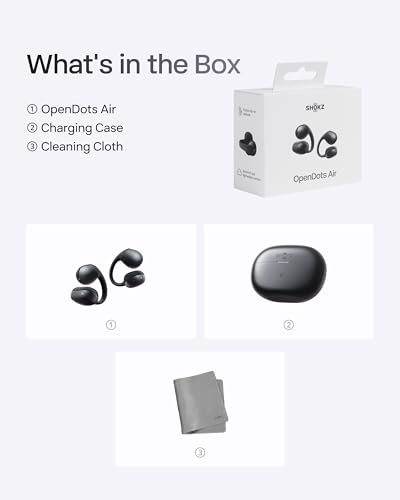 SHOKZ OpenDots Air Open-Ear Clip-On Bluetooth Earbuds, Black, Touch Control - color: Black