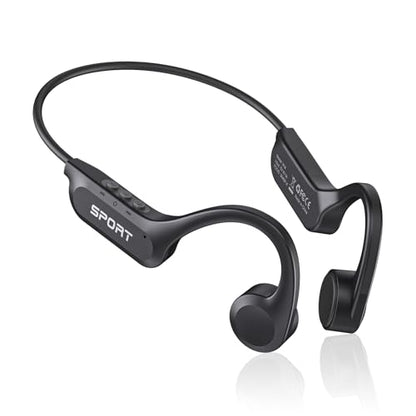CXK Bone Conduction Headphones, Open Ear Headphones Bluetooth 6.0 with Mic | Balanced Audio, 10H Playtime, IPX6 Waterproof, Secure Fit Bone Conduction Earbuds for Workouts - color: Black