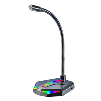 USB Microphone Adjustable Home Audio PC Equipment with RGB Light | Desktop Microphone for Recording Games Chatting Home Studio Broadcast Podcasting