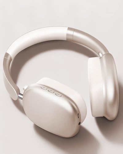 Wentronic Y01 Wireless Noise Canceling Headphones Bluetooth 5.3 Over Ear Headphones with Microphone, Hi-Res Audio, 48H Playtime, Foldable Comfortable Earpads,Compatible with iOS,Android,PC, Starlight - color: Starlight