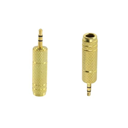Headphone Adapter 3.5 mm (1/8 inch) Male to 6.35 mm (1/4 Inch) Female Headphone Jack Plug, for Player, Headphone, Guitar Amplifier (6 Pack, Gold) - style: 3.5 mm (1/8 inch) Male to 6.35 mm (1/4 Inch) Female