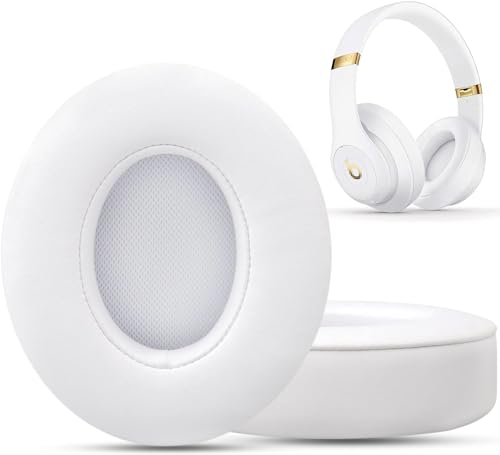 GEVO Replacement Ear Pads for Beats Studio 2 & 3 Headphone Ear Cushions - color: White