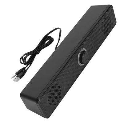 Yosoo Health Gear Computer Speakers for Desktop, USB Powered Stereo Soundbar Wired HiFi Clear Sound Volume Knob Mini Speakers for PC Laptop Tablet