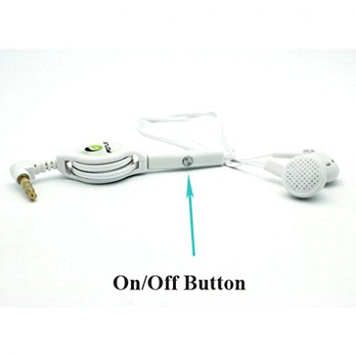 G7 ThinQ Compatible Retractable Headset Hands-free w Mic Dual Earbuds Earphones Wired Headphones 3.5mm [White] for LG G7 ThinQ