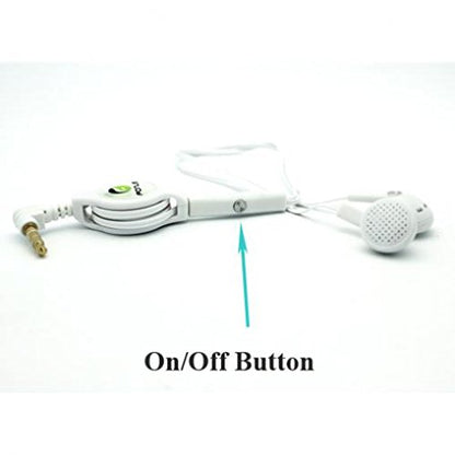 G7 ThinQ Compatible Retractable Headset Hands-free w Mic Dual Earbuds Earphones Wired Headphones 3.5mm [White] for LG G7 ThinQ