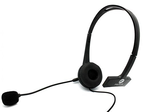 Compatible with Moto E5, E5 Plus - Wired Headset Mono Handsfree Headphone 3.5mm Earphone Earpiece Boom Microphone Single Earbud [Black] Works with Motorola Moto E5 Plus
