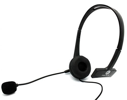 Compatible with Moto E5, E5 Plus - Wired Headset Mono Handsfree Headphone 3.5mm Earphone Earpiece Boom Microphone Single Earbud [Black] Works with Motorola Moto E5 Plus