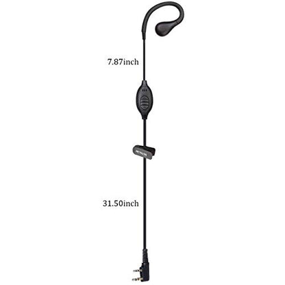 Retevis RT22 Walkie Talkie Earpiece, for RT68/RT21/H777/RT27/RT68H | 2 Pin, Compatible with Pxton, Baofeng BF-888S/BF-T26, Kenwood Two Way Radio, Walkie Talkie Earpiece with Mic(6 Pack)