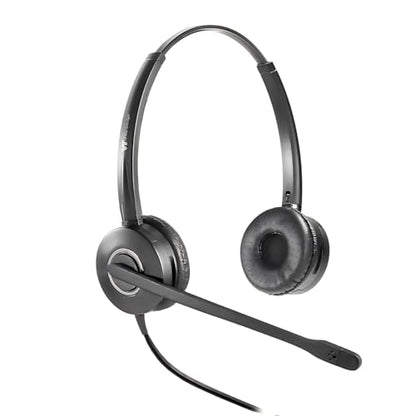 VT Telephone-Headset Microphone Noise-Cancelling Headphone QD - Quick Disconnect Call Center Headset with RJ09 Cables Compatible with Polycom,Yealink,Grandstream,Snom,Fanvil,Mitel Phones (Binaural) - size: Binaural