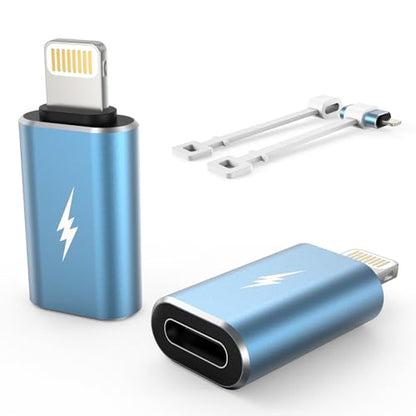 TechMatte USB C to Lightning Adapter 2 Pack 2.2A Charging Data Transfer - color: Blue, size: 2 Pack