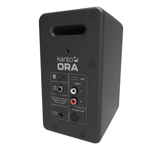 Kanto ORA 100W Powered Reference Desktop Speakers with Bluetooth - Black - Pair - color: Black, size: 3" Woofer - 100 Watts