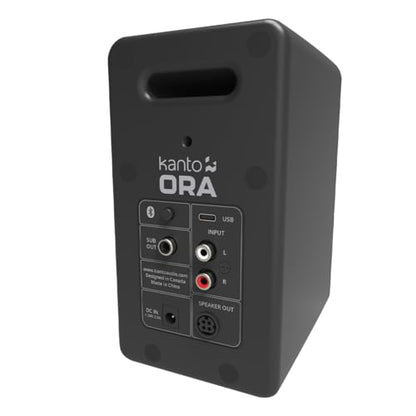 Kanto ORA 100W Powered Reference Desktop Speakers with Bluetooth - Black - Pair - color: Black, size: 3" Woofer - 100 Watts