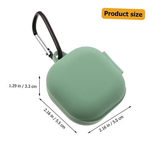 Silicone Earbud Case for Durable Protective Cover with Charging Water-Resistant Design Includes Carabiner and Bag Packaging Matcha Green - color: Green