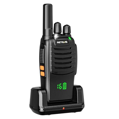 Retevis H777H Walkie Talkies with Earpeice,Portable FRS-Two Way Radio 6Pack | For Schools, Shatterproof Hidden Display, 6-Way Charger, USB-C, Emergency Alarm, Flashlight, with Stretchable Coiled Headset