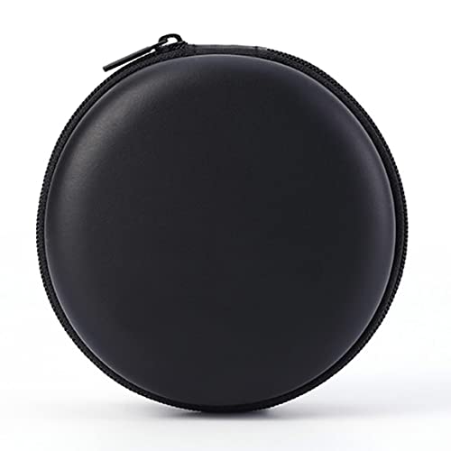 Earphone Case MAS CARNEY Headphone Earbud Hard Protective Carrying Case Bag - color: Black, style: Round