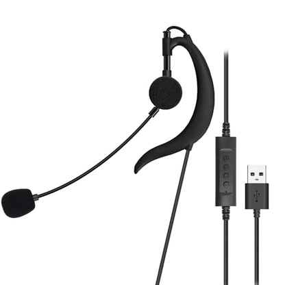Wired USB Earbuds with Boom Mic for PC Mac Laptop Computer
