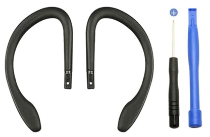 For PowerBeats 3 Ear Hook Loop Clip Silicone Replacement Repair Part Left and Right Fit Dre Power Beats 3 Wireless Headset Headphone + Tool (Black)