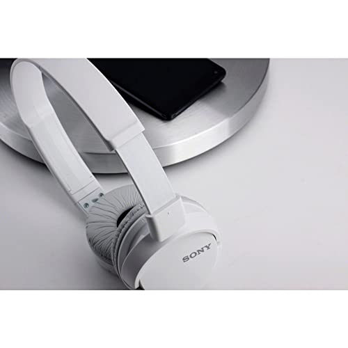 Sony ZX Series Wired On-Ear Headphones with Mic, White MDR-ZX110AP - color: White, style: With Mic