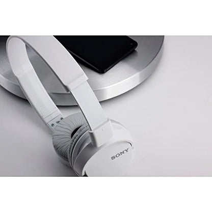 Sony ZX Series Wired On-Ear Headphones with Mic, White MDR-ZX110AP - color: White, style: With Mic