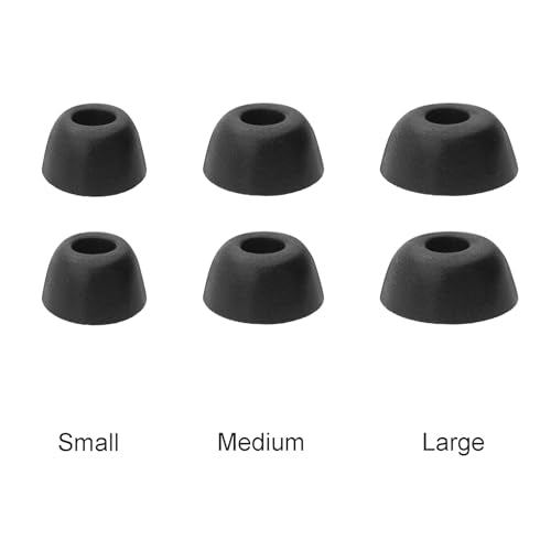 Klowcok Foam Ear Tips Replacement for Google Pixel Buds Pro 2 / Pro Earbuds | Not for Pixel Buds/Pixel Buds A-Series, Memory Foam Tips, Comfort Fit, 3 Pairs, S/M/L, Black