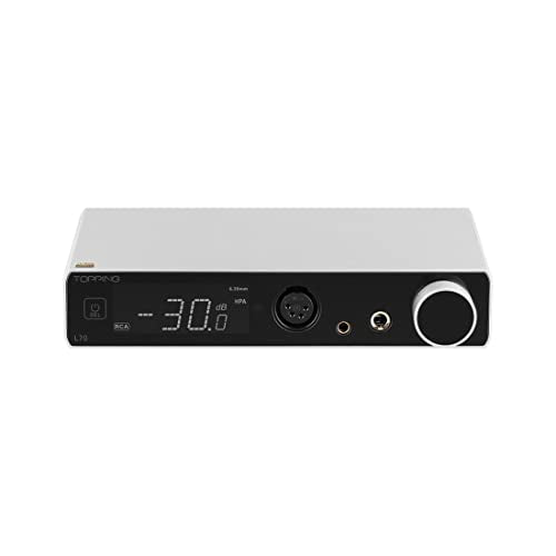 Topping L70 Full Balanced NFCA Headphone Amplifier, 7500mWx2 HiFi Headphone Amp, 4-Pin XLR/4.4mm Balanced/6.35mm SE Earphone Jack/Line Output XLR/TRS/RCA Input Home Audio Preamplifier (Silver) - color: Silver