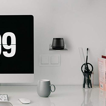 Wall Mount for Speakers, Webcam, Phones - Acrylic Floating Shelf (Silky White & Transparent) - color: Silky White & Transparent