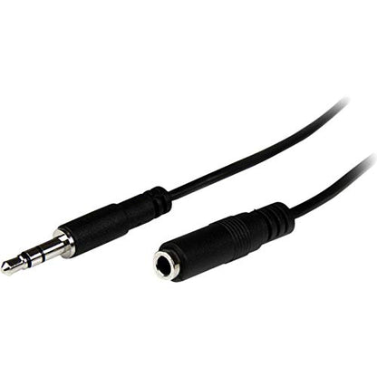 StarTech 1m Slim 3.5mm Audio Extension Cable, Male to Female (MU1MMFS) | Headphone Ext Cord, Mini Stereo Extension - size: 3 ft / 1m, style: Slim
