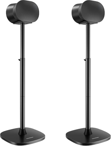 Perlegear Speaker Stand for Sonos Era 300, Adjustable Height 33”-42”, Sonos Era 300 Surround Sound Speaker Stand, Floor Speaker Stand Supports up to 13.2 lbs with Cable Management, Pair - size: Black