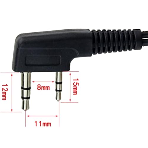 Retevis Walkie Talkie Earpiece with Mic, for Retevis RT22/RT21/H777/RT68 | Acoustic Tube, 2 Pin, Compatible with Pxton, Baofeng, Kenwood Walkie Talkies, Two Way Radio Headset with Big PTT Clip(1 Pack)
