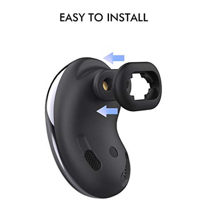 AhaStyle Galaxy Buds Live Ear Tips 6 Pairs Silicone Earbuds - color: Black for Galaxy Buds Live