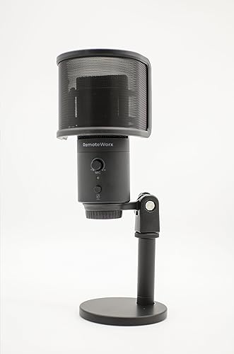VCM10 Studio Quality USB Microphone for Video Calls, Podcasting, Live Streaming, Gaming & Recording, Headphone Output and Volume Control, Mute Button, Windscreen, Black