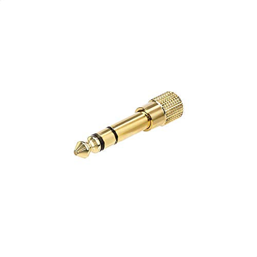 Amazon Basics Gold-Plated 6.35mm 1/4 Male to 3.5mm 1/8 Female Stereo Jack Adapter for Headphones, 2-Pack