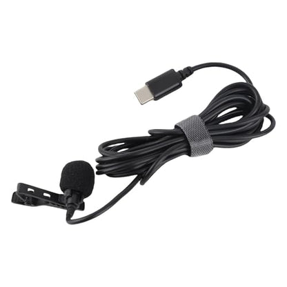 USB C Lavalier Microphone for Smartphone Recording, Wired Lapel Mic with Noise Reduction, Plug & Play Clip On Interview Mic for Video Online Class Game Live Streaming, Compact