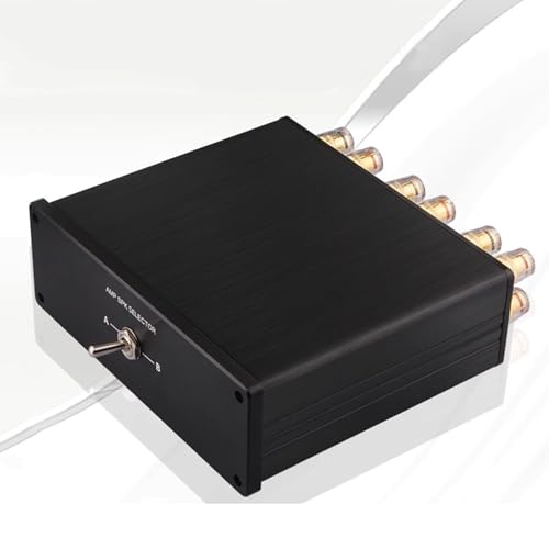 HiFi Lossless Audio Source Input Signal Switcher - 4 in 1 Out & 2 in 1 Out RCA Stereo Selector Box for Sound Bar, Headphones, Turntable - No Power Required - color: Black