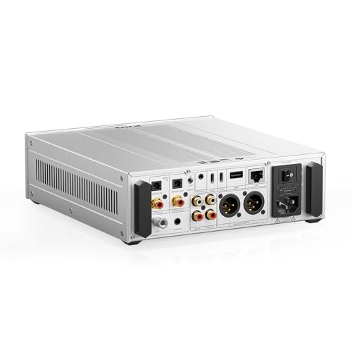 FiiO K17 Desktop DAC&Headphone Amplifier AK4191+AK4499EX*2, 31-Band PEQ, MQA,Support DSD512 32Bit/768kHz with Remote Control (Silver) - color: Silver