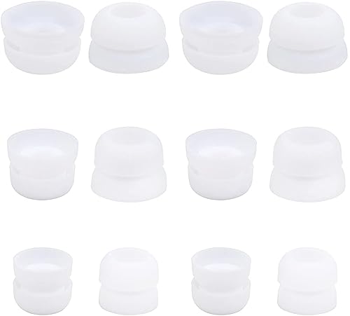 JNSA Double Flange Earbuds Tips Anti Slip Noise Isolation Ear Tips Compatible with BeatsFitPro/Studio Buds, Galaxy Buds2/1/Buds Pro2/1 Earbuds, fit in the TWS Earbuds Case, S/M/L 6 Pairs,White - color: White