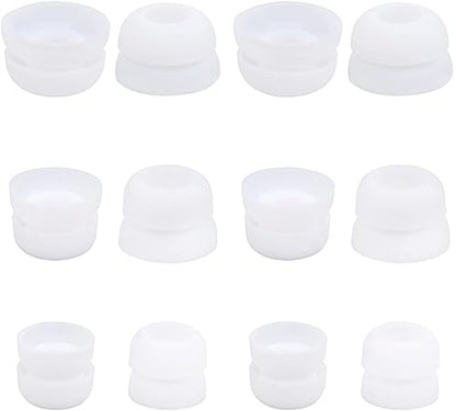 JNSA Double Flange Earbuds Tips Anti Slip Noise Isolation Ear Tips Compatible with BeatsFitPro/Studio Buds, Galaxy Buds2/1/Buds Pro2/1 Earbuds, fit in the TWS Earbuds Case, S/M/L 6 Pairs,White - color: White
