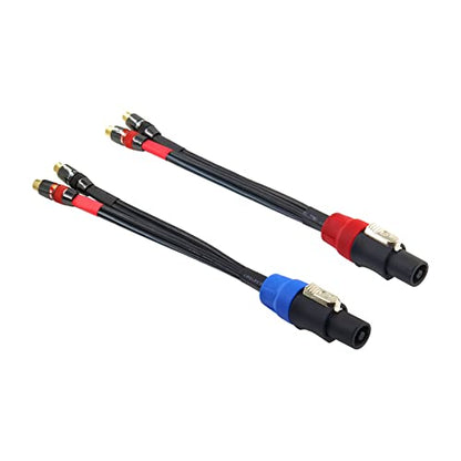 WJSTN Speak-on 4-Pole to Dual RCA Break Out Splitter Cable Speakon Splitter Cable,for Speaker (Speakon to RCA) - style: Speakon to RCA