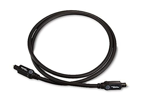 Amazon Basics Toslink Digital Optical Audio Fiber Optic Cable, Multi-Channel, for Sound Bar, Audio System, Home Theatre, Gold-Plated Connectors, 3.3 Feet, Black - size: 3.3 Feet