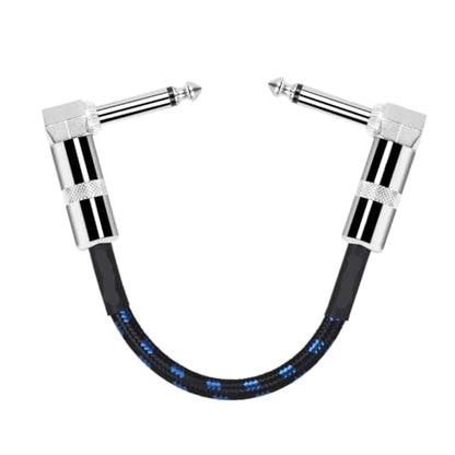 FENG GUO 1/4 Right Angle Plug Guitar Effect Patch Cable Ja-ck 6.35mm Instrument Pedal Cable for Effectors Pedals Guitars(Black-Red) - color: Black-Red
