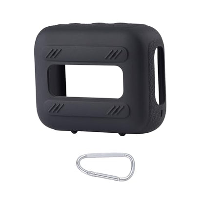 for JBL Go 4 Waterproof Bluetooth Speaker Silicone Cover, Black | Snug Fit, Portable Carabiner Clip, Shock Absorption, Drop Protection, Travel Lightweight Design, Protective Skin Case - color: Black Case