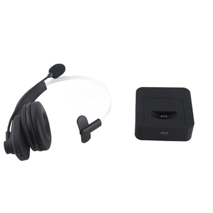 2.4GHz Wireless Call Center Earphone On Ear Headset with Charging Dock for Business Conference Calls, Language Learning, Adjustable Calling Headset