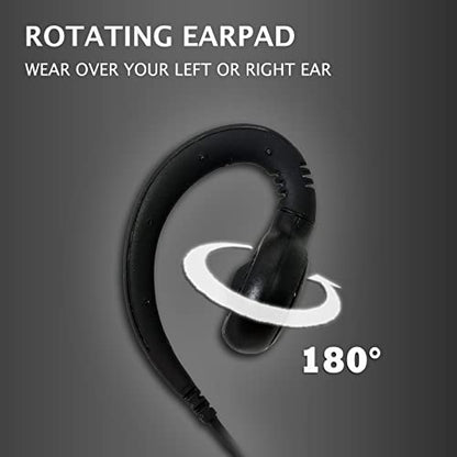PROMAXPOWER C-Shape Swivel Earpiece Headset with PTT Button & Microphone for Motorola Two-Way Radios XPR7550e, XPR7580, XiR-P8268, MTP850, APX900, APX4000 - size: 1-Pack