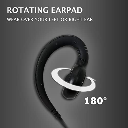 PROMAXPOWER [10-Pack] C-Shape Swivel Earpiece Headset with PTT Button & Microphone for Motorola Two-Way Radios XPR7350e, XPR7550, XPR7580, XiR-P8268, MTP850, APX4000 - size: 10-Pack
