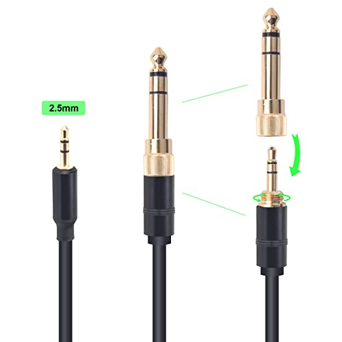 Saipomor QC45 Coiled Audio Cable 2.5mm to 3.5mm&6.35mm Cord Compatible with Bose NC700 QuietComfort 25 QC35 QC35II QC45 On-Ear2 OE2 OE2i Soundlink SoundlinkII SoundTrue Headphones(6~10ft)
