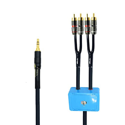 Arklove 3ft Sound Channel swicher 1/8" aux Input 3.5mm RCA Output Switch Selector 2 in 1 Out R/L Stereo Audio 1 in 2 Out Stereo Audio Splitter with Phone pc Player - size: 3ft, style: 3.5male-4rca switch