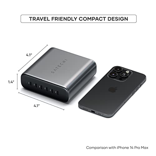 Satechi 200W 6-Port GaN Charging Station, Fast Charging | 2 140W and 4 USB-C outputs, compatible with MacBook Air/Pro/Neo, iPad Air/Pro, iPhone 17, Thunderbolt devices - style: 200W GaN
